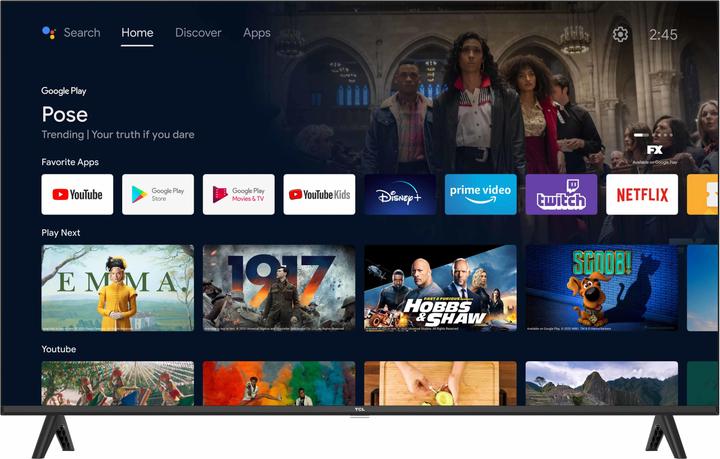 Produktbild TCL Rahmenloser Full HDR-Fernseher mit Android TV (40", LED, Full HD)