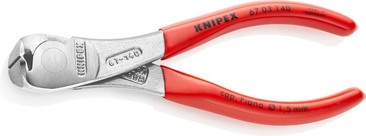 Actual product image Knipex 67 03 140 High Leverage End Cutting Nipper plastic coated chrome-plated 145 mm (145 mm)