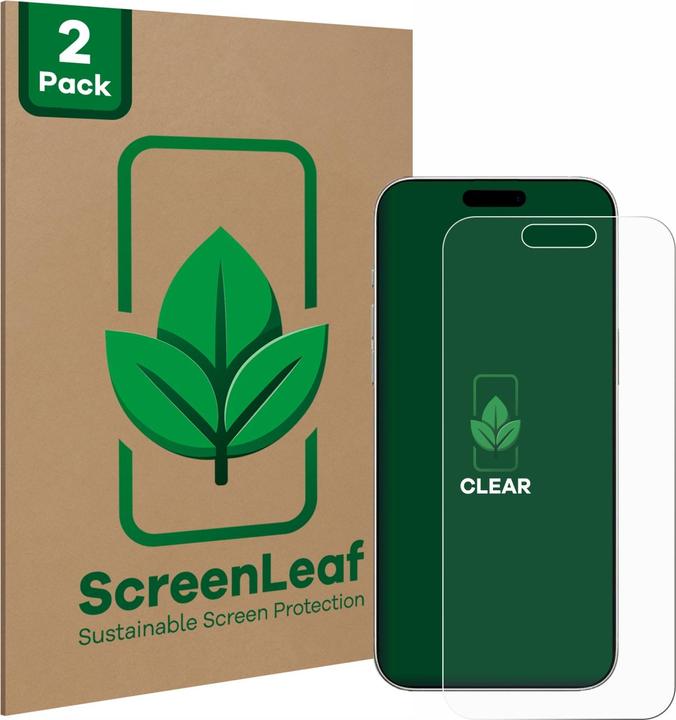 ScreenLeaf Beschermfolie duurzame screenprotector screenprotector folie helder transparant (2 Stuk, Apple iPhone 16)
