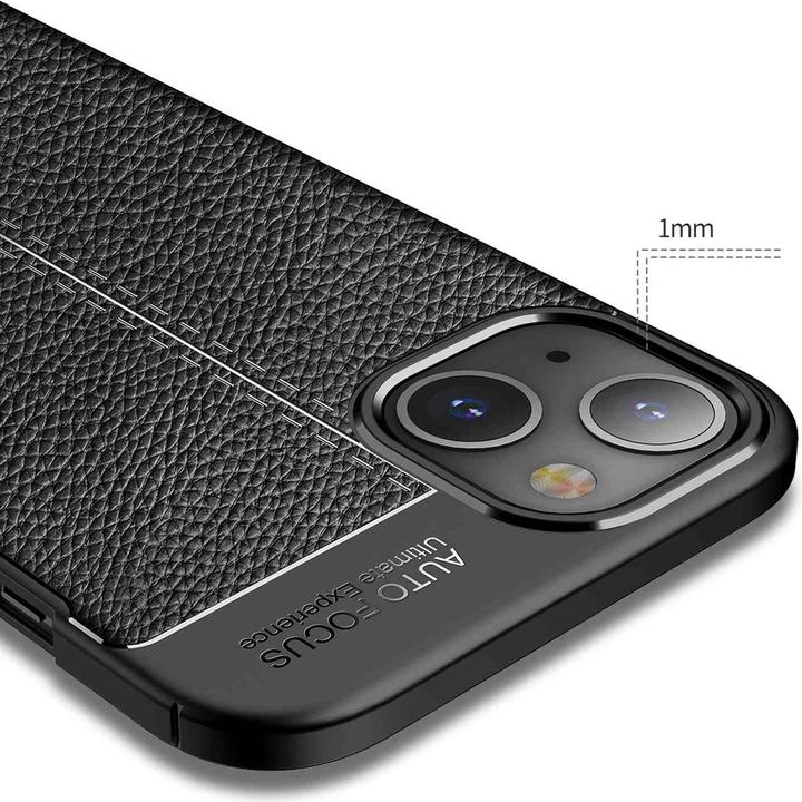 Actual product image Cadorabo TPU Cover Faux Leather Structure (Apple iPhone 13)