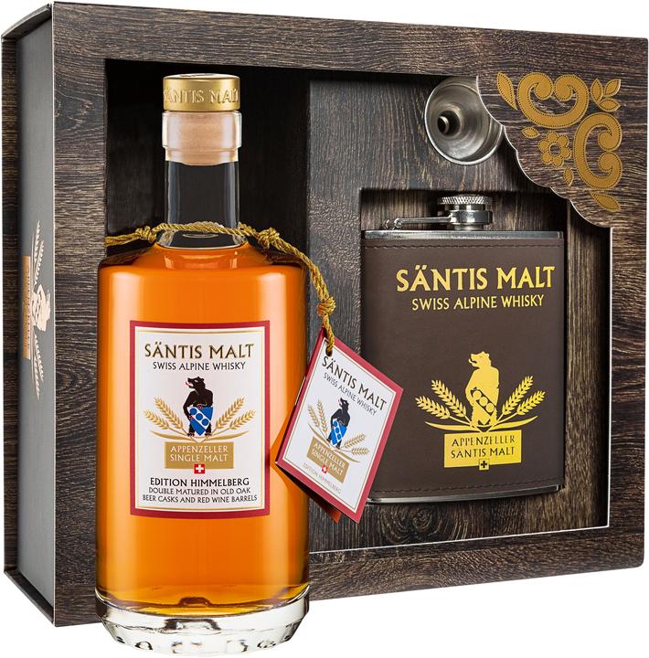 Produktbild Säntis Malt Geschenkset Himmelberg Flachmann Set 0.5 l (Single Malt, 1 x 50 cl)