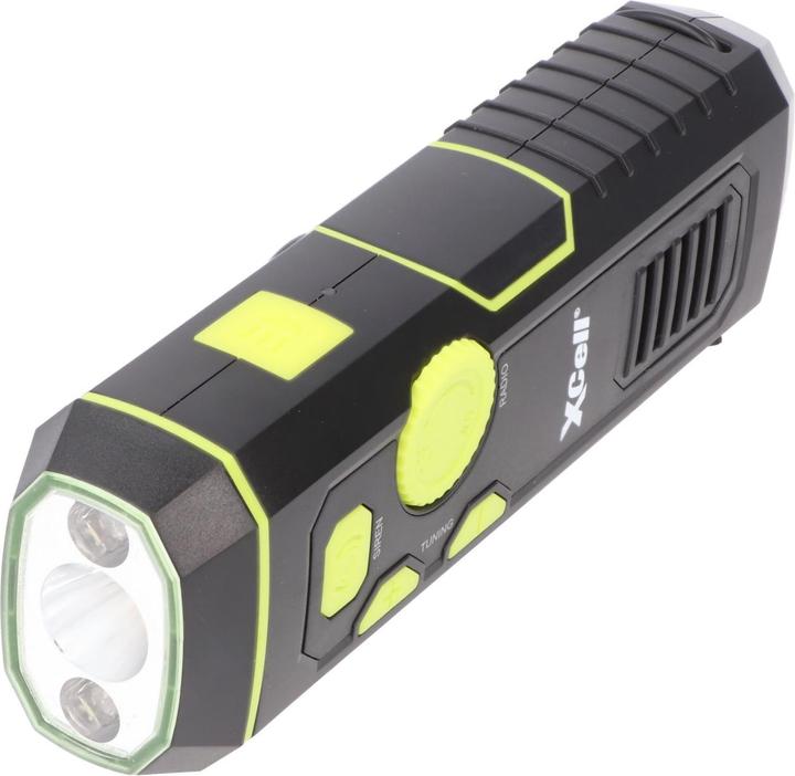 Immagine prodotto XCell Torcia a dinamo con radio FM, sveglia e funzione di power bank (30 lm)