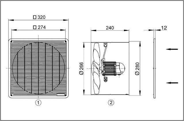 Actual product image Maico MAI EZF 25/4 D Recessed wall fan