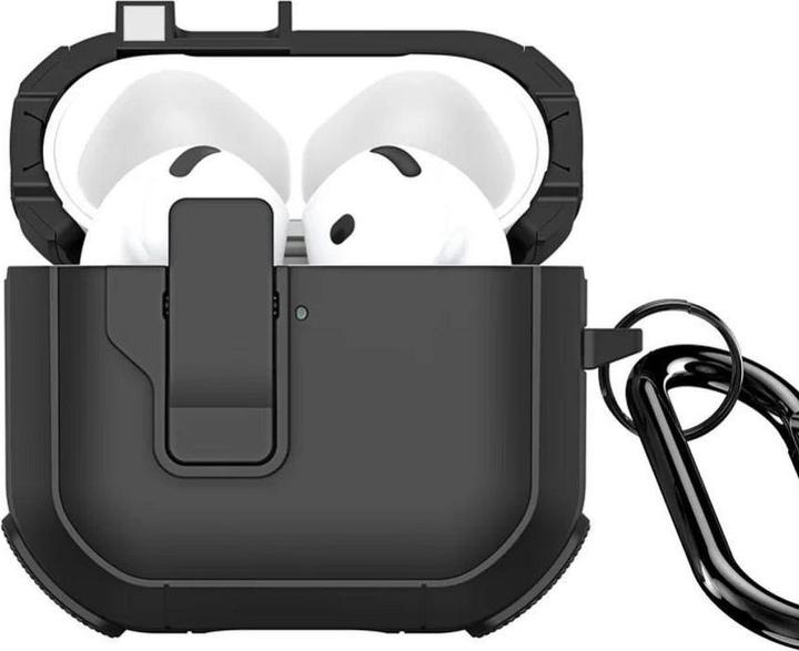 Dux Ducis Headphone case - AirPods 4 PECP Series PC+TPU Cover with Hook Black (Ladecase Hülle)