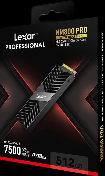 Actual product image Lexar SSD 512GB 7450/3500 NM800 HS M.2 LEX (512 GB, M.2 2280)