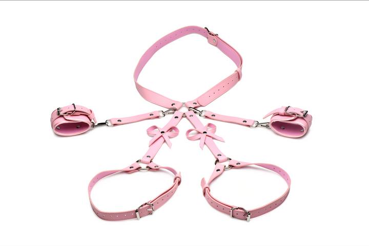 Image du produit XR Brands Harnais de bondage avec noeuds XL/2XL - Rose