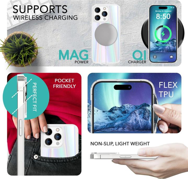 Actual product image Nalia Clear tempered glass cover rainbow effect (Apple iPhone 14 Pro Max)