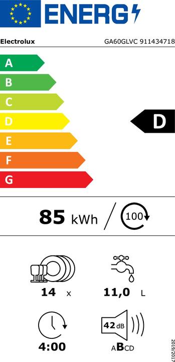 Energie-Label Electrolux GA60GLVC ComfortLift