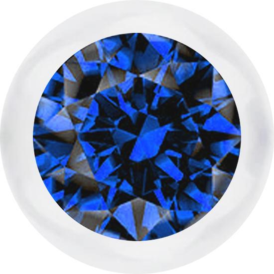 Produktbild Star Piercing Kugel transparent mit Kristall dunkelblau (Bioflexohne Messing, ohne MessingChirurgenstahl 316L)