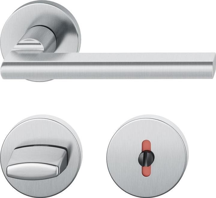 FSB Lever handle set 12 1035 ASL on WC DIN rose, satin stainless steel (Door set)