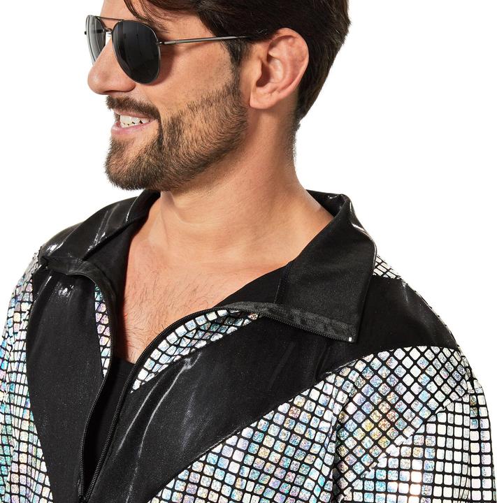 Produktbild tectake Herrenkostüm Retro 80er 90er Jahre Disco Jogginganzug (S)