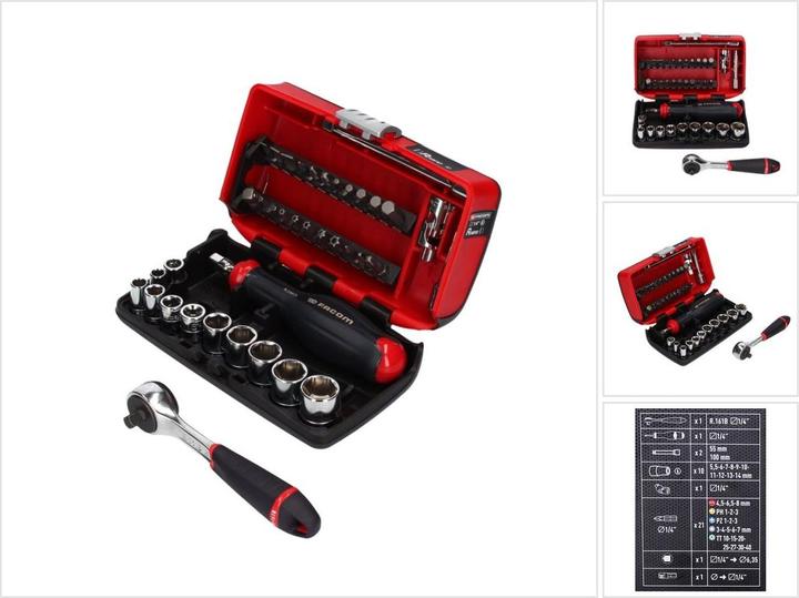 Image du produit Facom R2NANO Set de douilles 1/4", 38 pcs. + Coffret (834486)
