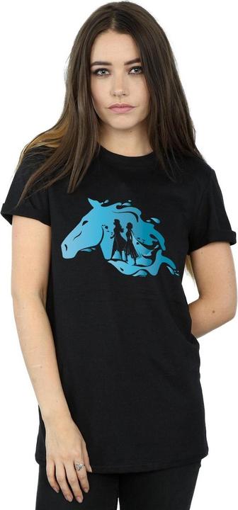 Actual product image Disney Womens/Ladies Frozen 2 Nokk Silhouette Cotton Boyfriend T-Shirt (S)