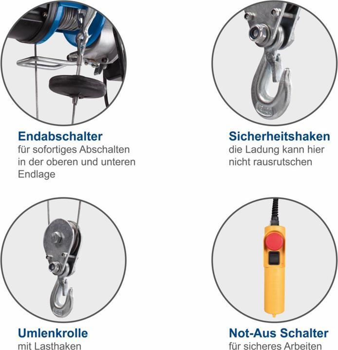 Actual product image Scheppach Wire rope hoist