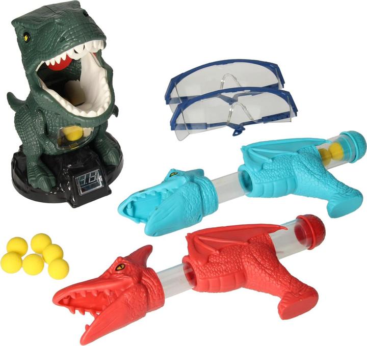 Actual product image MengGao Ball shooter that moves dino target