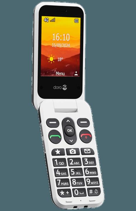 Actual product image Doro Leva L30, Clamshell, Single SIM, 7.11 cm (2.8"), 2 MP, 1150 mAh, Black, White (2.80", 2 Mpx, 4G)