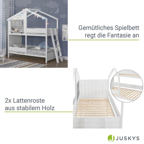 Actual product image Juskys Children's loft bed dream house with roof & ladder (90 x 200 cm)