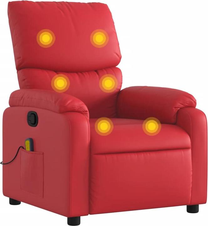 Image du produit VidaXL Fauteuil de massage rouge en similicuir,Couleur : rouge,Matériau : similicuir