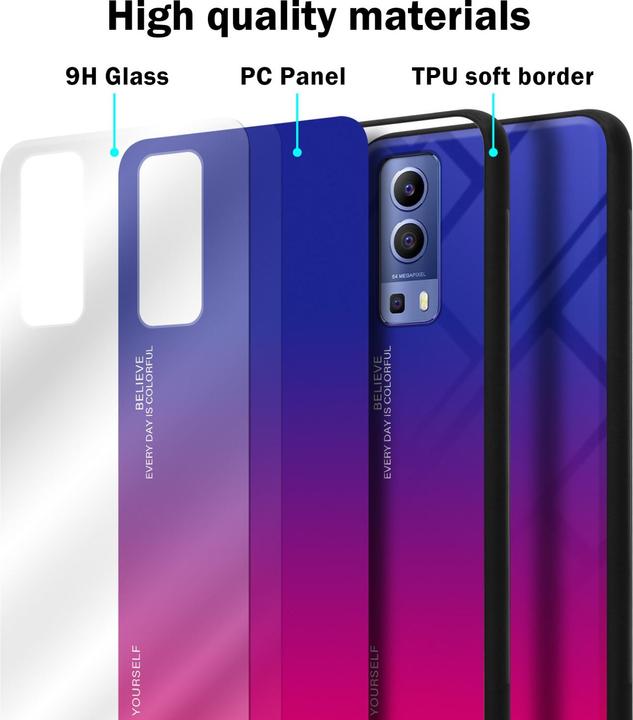 Produktbild Cadorabo TPU 2 Farben Glas Hülle (Vivo Y72 5G, Vivo Y52s 5G)