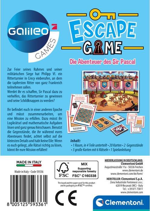 Actual product image Clementoni Galileo Escape Game The Adventure (German)