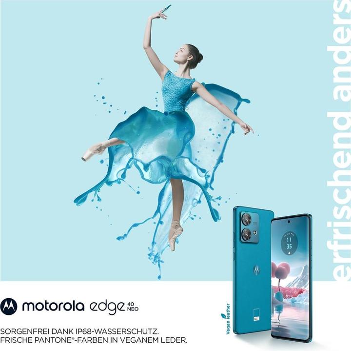 Actual product image Motorola Edge 40 Neo (256 GB, Caneel Bay, 6.55", SIM + eSIM, 50 Mpx, 5G)