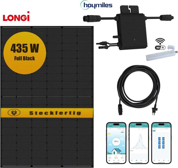 Produktbild Supersolar Balkonkraftwerk-Set 435Wp/400W LONGI HI-MO (435 W)