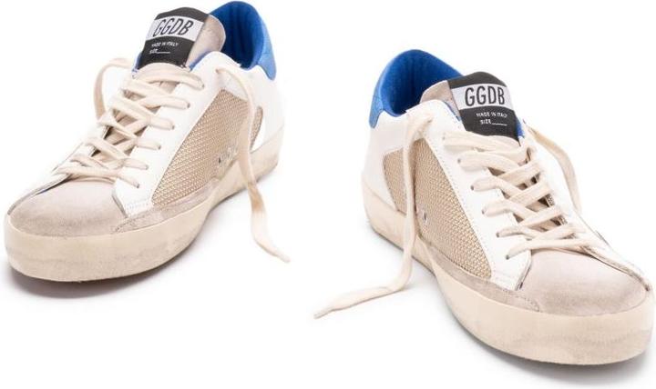 Produktbild Golden Goose super star in suede and fabric white and bluette color (40)