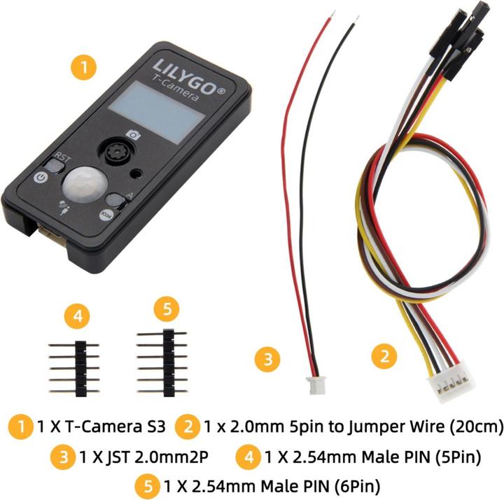 Actual product image Lilygo T-Camera S3 OV2640 with housing