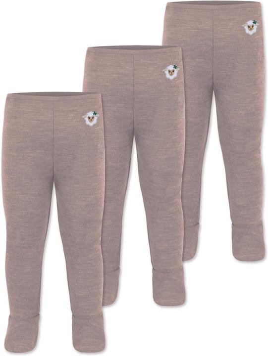 Normani 3er Pack Baby Merino Hose mit Füssen - 9541