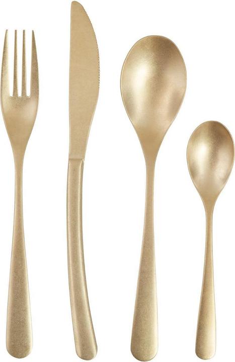 Actual product image Fifty five south Avie antique gold finish cutlery set - 16 pieces (4 Piece, Cutlery set)