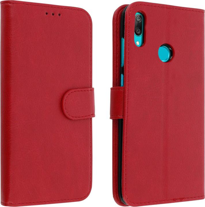 Actual product image Avizar Flip cover wallet, flap case faux leather for Huawei Y7 2019 - red (Huawei Y7 (2019))