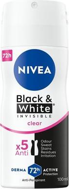 Produktbild NIVEA Black & White Invisible Clear Antiperspirant Spray 100ml (Spray, 100 ml)