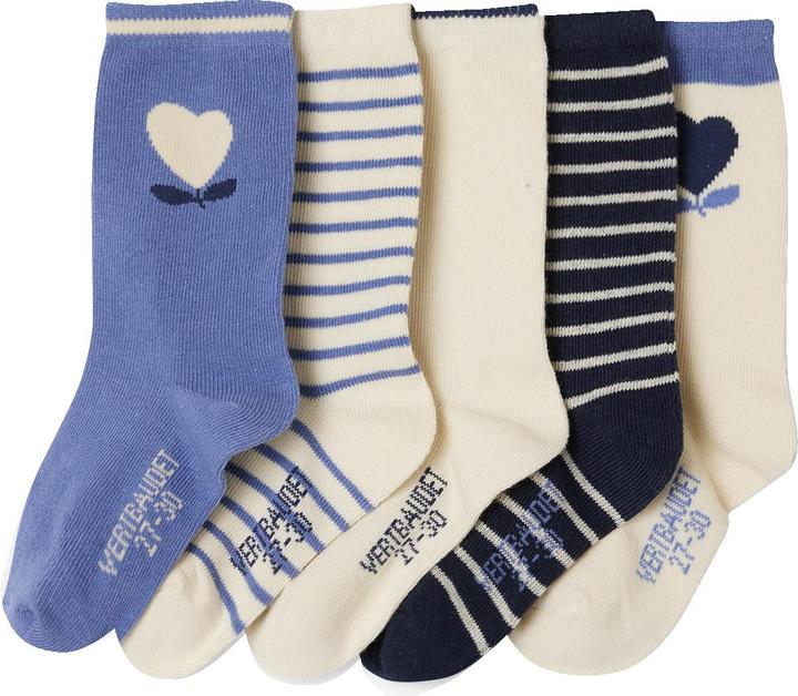 Vertbaudet 5er-Pack Mädchen Socken, Herzen (5er Pack, 31, 34)