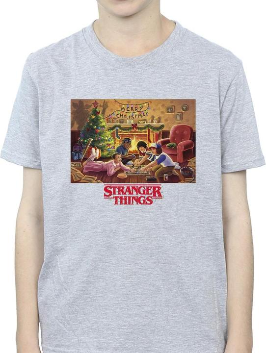 Actual product image Netflix Boys Stranger Things Christmas Gathering T-Shirt (140, 146)