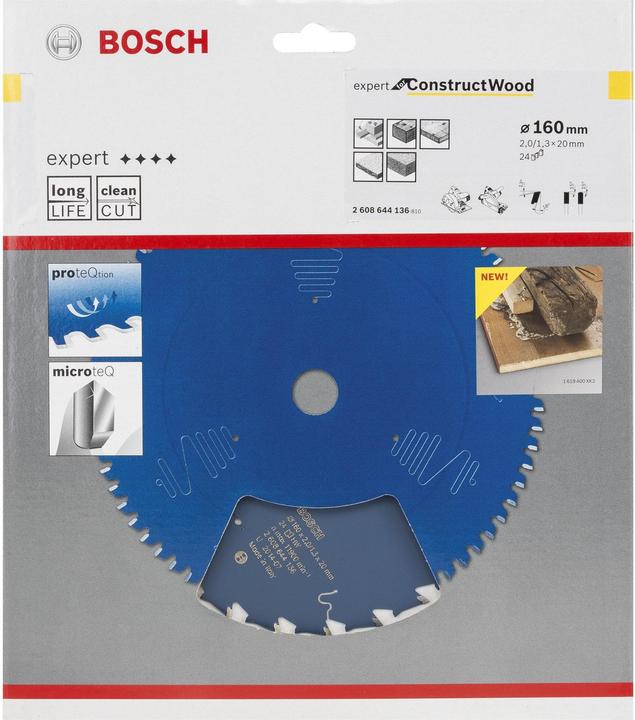 Image du produit Bosch Professional Zubehör Lame de scie circulaire Expert for Construct Wood, 160 x 20 x 2,0 mm, 24