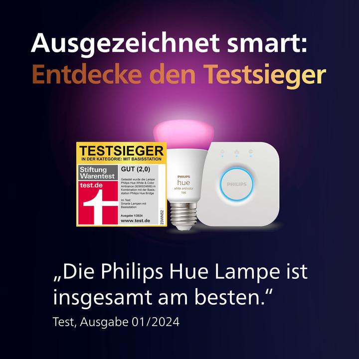 Image du produit Philips Hue White & Color Ambiance BT (E27, 11 W, 1100 lm, 1 x, F)