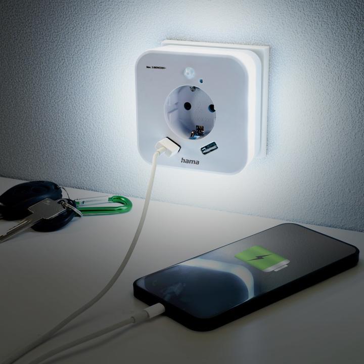 Produktbild Hama 00223498 LED-Nachtlicht mit Bewegungsmelder LED Tageslichtweiss Weiss