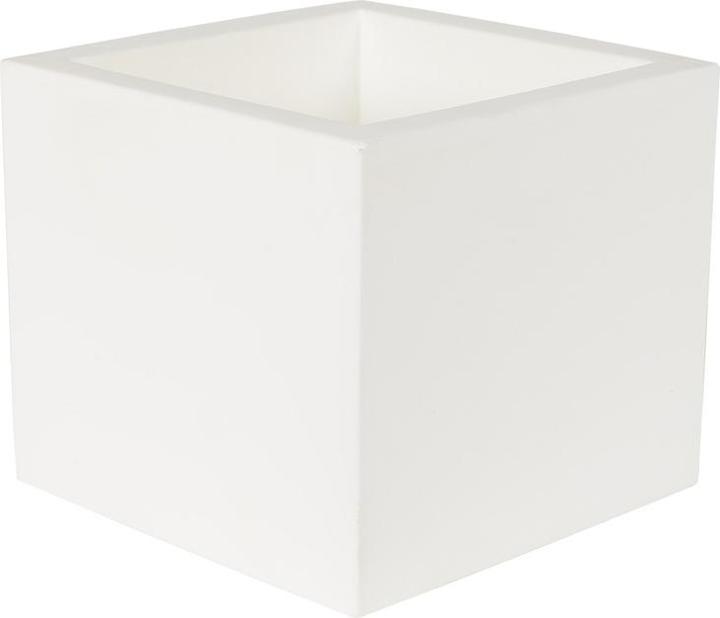 Produktbild Newgarden NARCISO 50 Pflanzkübel gross doppelwandig eckig 49x49x45cm weiss 54L mit Wasserspeicher out (5400 lm)