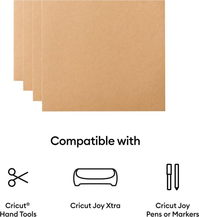 Produktbild Cricut Stickerpapier Joy Xtra Kraft 24 x 30cm, 4 Bögen, Braun (4 x)