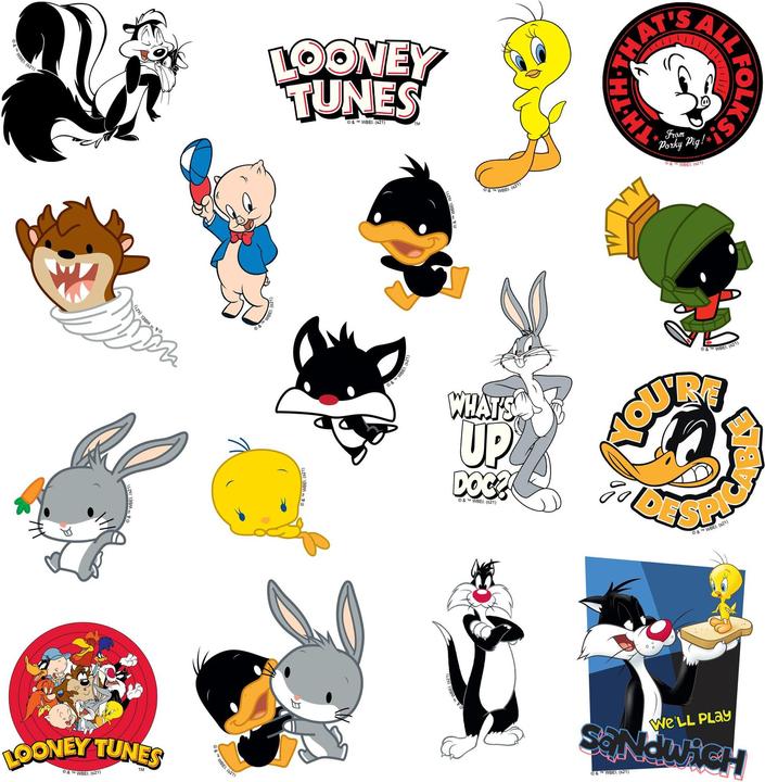 Produktbild Looney Tunes Figur Aufkleber Deluxe 50erPack Vinyl