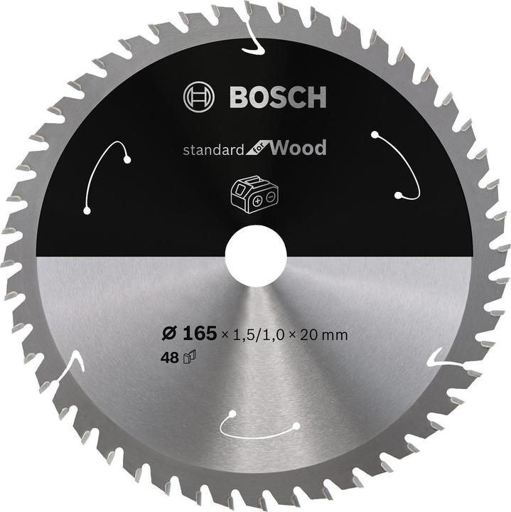 Bosch Professional Zubehör PRO Wood cordless Kreissägeblatt, 165 x 1,5 x 20 mm