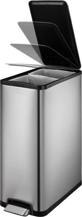 Produktbild EKO Mülltrennsystem Ecoslim Tretmülleimer Edelstahl 2 x 20 L mit Fingerabdruckschutzbeschichtung, z (40 l)