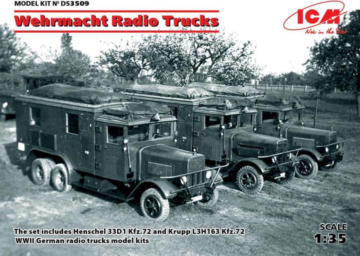Produktbild ICM Wehrmacht Radio Trucks(Henschel 33D1 Kfz.72, Krupp L3H163 Kfz.72)