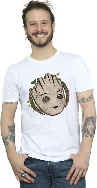 Actual product image Mens I Am Groot Wooden Head T-Shirt (L)