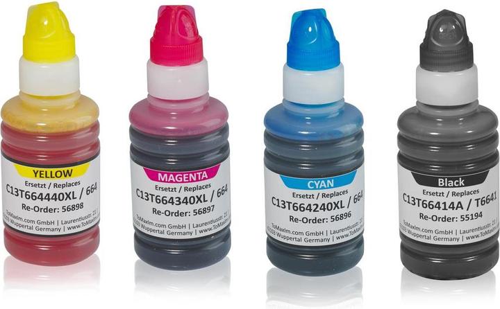 Image du produit Inkadoo Druckerpatronen kompatibel mit Epson C13T664440 / 664 XL Tintenpatrone (M, CF, C, Y)