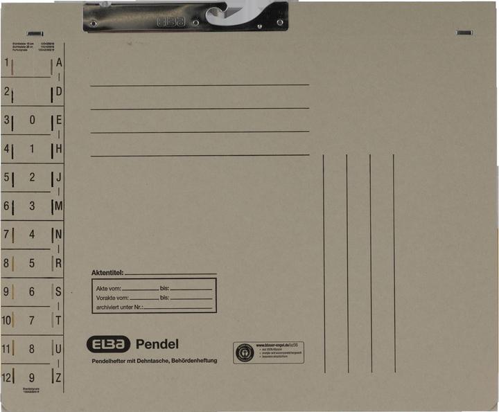 Produktbild Elba Pendelhefter mit Tasche, DIN A4, Manilakarton, grau (A4, 50 x)