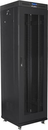 Actual product image Lanberg BUILT-IN CABINET RACK STAND 19" 42HE 600X600 BLACK PERFORATED DOOR LCD (FLAT PACK) V2 (42 RU, 19 inch rack)