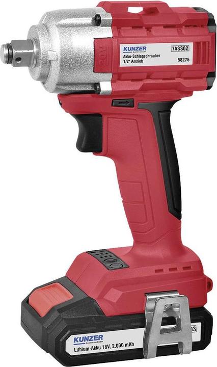 Kunzer 7ASS02 Battery impact wrench 18V Number of batteries supplied 1 2.0Ah Li-Ion incl. rechargeable (Rechargeable battery operated)