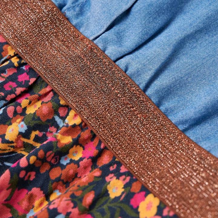 Produktbild VidaXL Kinderkleid mit Langen Ärmeln Marineblau und Jeansblau (92)