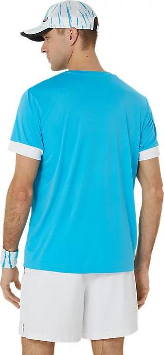 Actual product image ASICS Performance Asics Court Ss Top Digital Aqua/Brilliant White Man (XL)